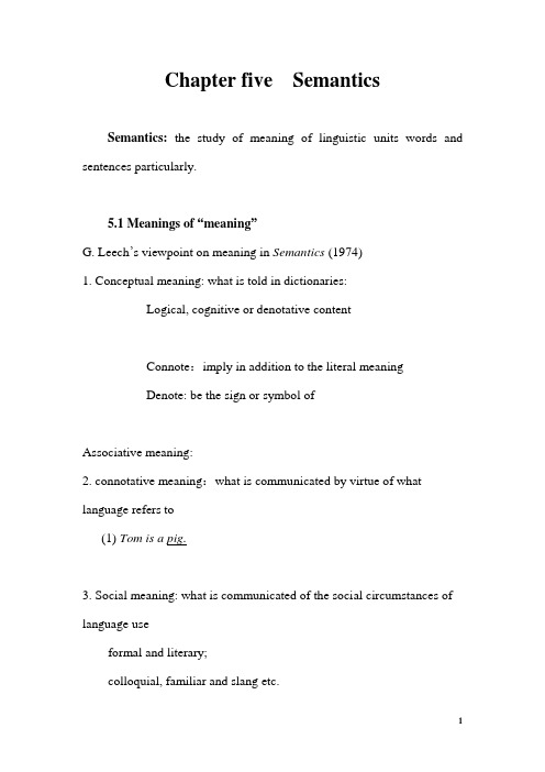 Chapter 5 Semantics