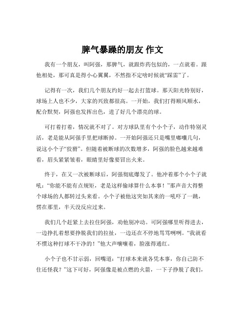 脾气暴躁的朋友 作文