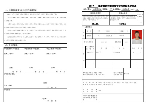 七任现职后主要专业技术工作业绩登记