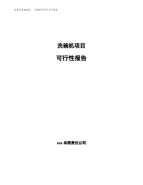 洗碗机项目可行性报告模板
