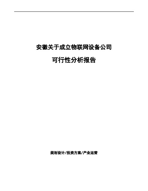 安徽关于成立物联网设备公司可行性分析报告