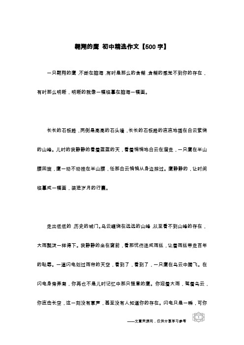 翱翔的鹰 初中精选作文【500字】