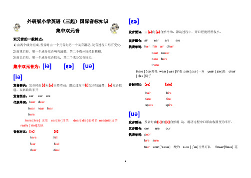 外研版小学英语(三起)国际音标知识(8)-集中双元音