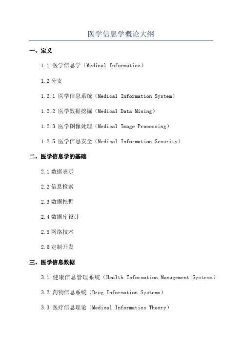 医学信息学概论大纲