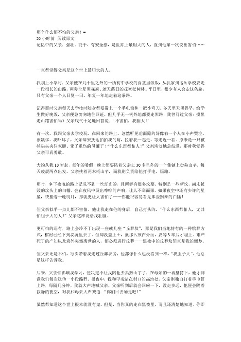 那个什么都不怕的父亲