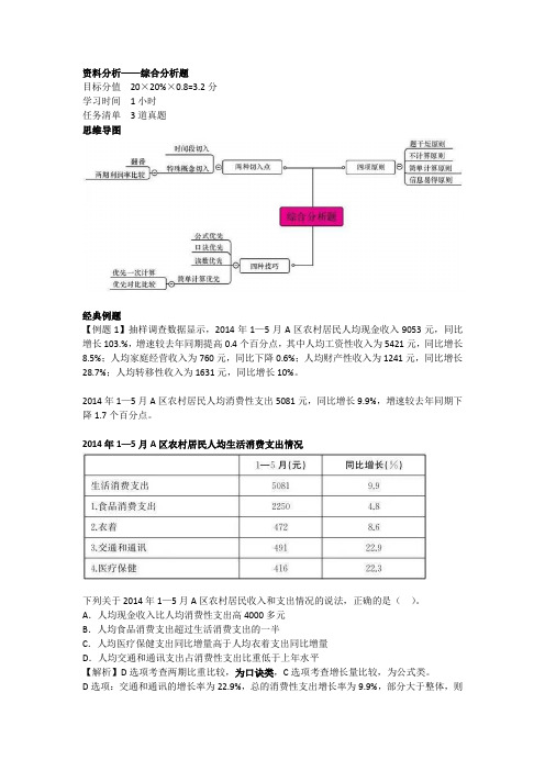 资料分析——综合分析题