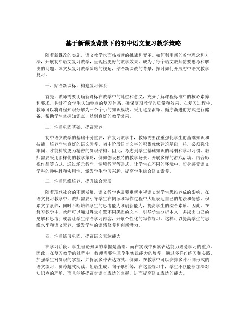 基于新课改背景下的初中语文复习教学策略