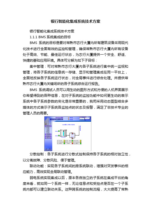 银行智能化集成系统技术方案