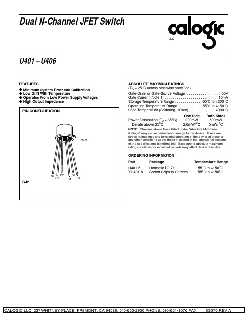 Dual N-Channel JFET Switch