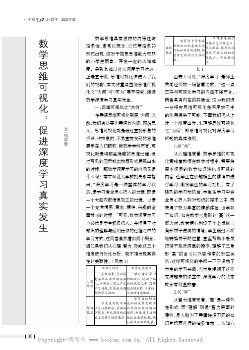 数学思维可视化：促进深度学习真实发生