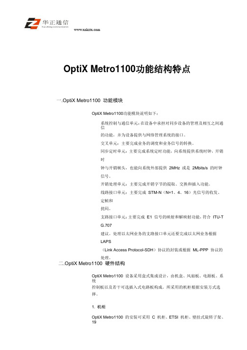 OptiX Metro1100功能结构特点