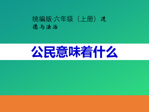 《公民意味着什么》我们是公民PPT课件【推荐课件】