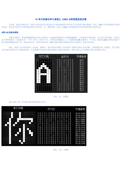 51单片机综合学习系统之12864点阵型液晶显示篇