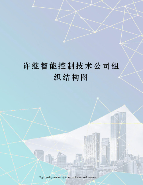 许继智能控制技术公司组织结构图