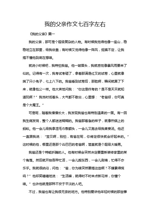 我的父亲作文七百字左右