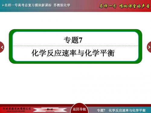 【名师一号】高考化学(苏教)一轮复习课件：7-2化学反应的方向和限度