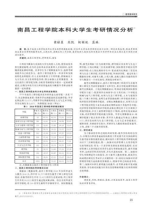 南昌工程学院本科大学生考研情况分析