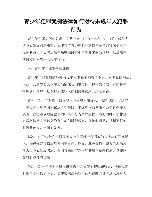 青少年犯罪案例法律如何对待未成年人犯罪行为