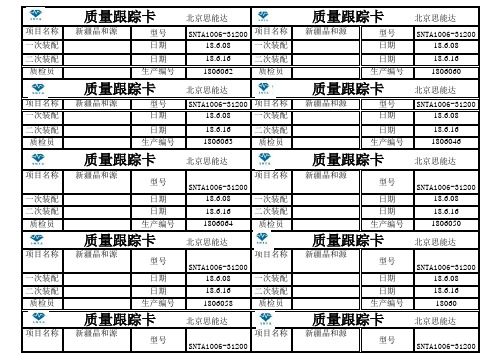 质量跟踪表格1