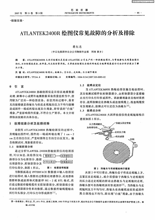 ATLANTEK2400R绘图仪常见故障的分析及排除