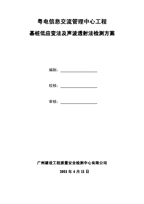 低应变法及声波透射法检测方案110609