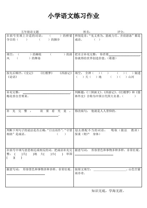 小学五年级语文精作细练II (34)