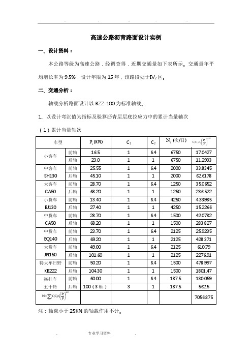 高速公路沥青路面设计实例