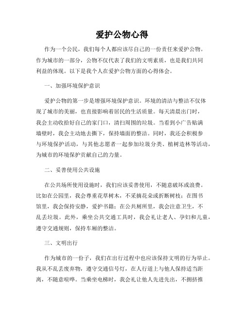 爱护公物心得