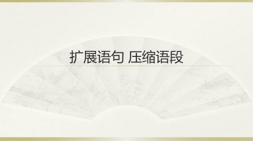 2019届高三一轮复习 扩展语句 压缩语段 课件(109张)