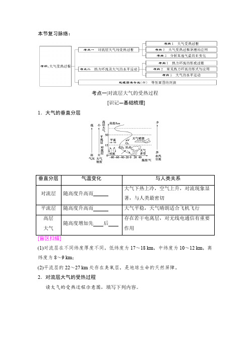 学案10：2.4  大气的垂直分层与对流层大气的受热过程