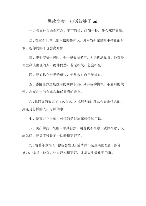 爆款文案一句话就够了pdf