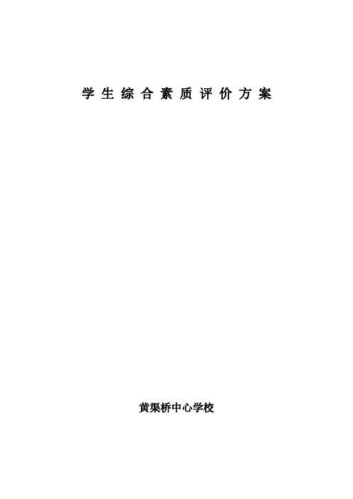 学生综合素质评价方案2009