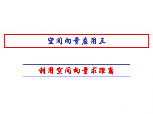 高考数学中利用空间向量解决立体几何的向量方法(三)——空间向量求距离