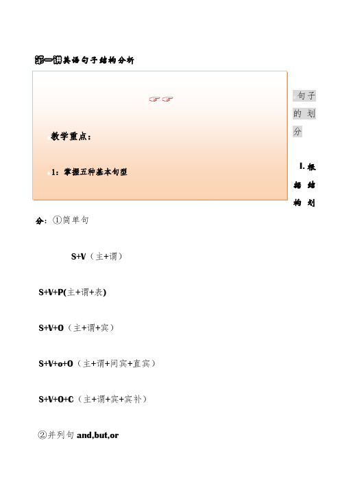 第一讲 英语句子结构分析