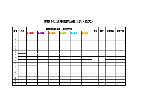 寒假作业统计表