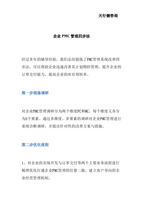 企业PMC管理四步法
