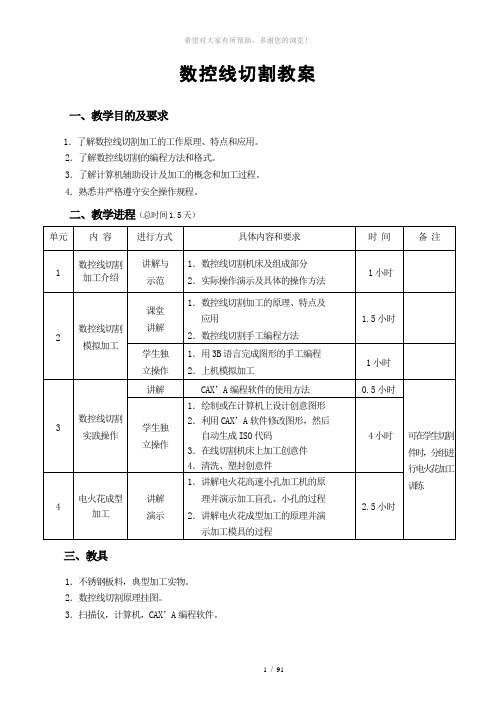 数控线切割教案