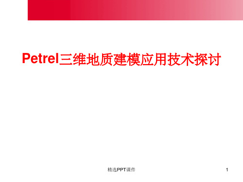 Petrel三维地质建模ppt课件