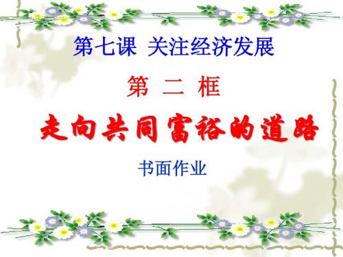 第七课关注经济发展第二框走向共同富裕的道路