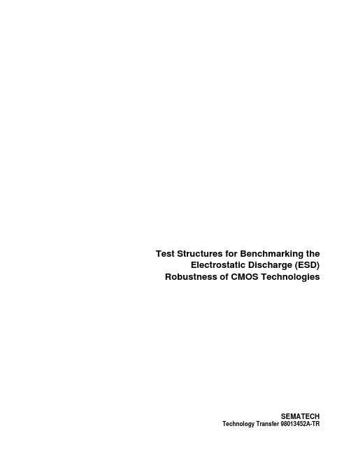 Test Structures for Benchmarking the Electrostatic Discharge (ESD) Robustness of CMOS Technologies