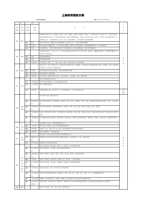 2007年国家标准土地利用分类