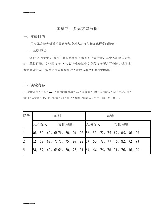 [整理]SPSS处理多元方差分析例子.