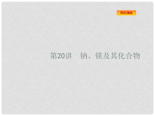 浙江省高考化学一轮复习 20 钠、镁及其化合物课件 苏教版