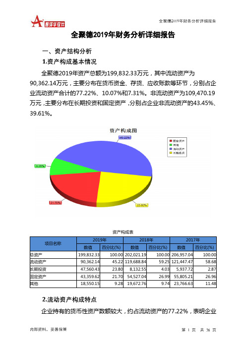 全聚德2019年财务分析详细报告