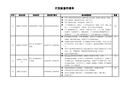 开发板套件清单