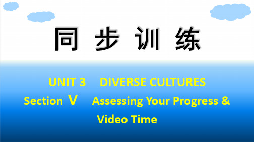 人教版高中英语必修第三册 UNIT 3 DIVERSE CULTURES Section Ⅴ