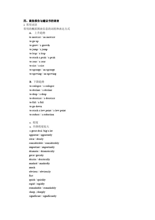 商务报告常用语言及句型