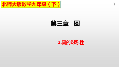 北师大版数学九年级下册圆的对称性课件