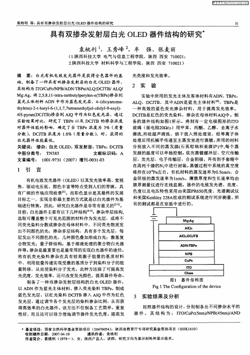 具有双掺杂发射层白光OLED器件结构的研究