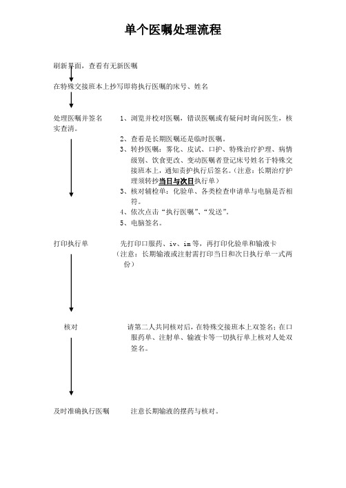 单个医嘱流程口服药核对流程、护生安全带教